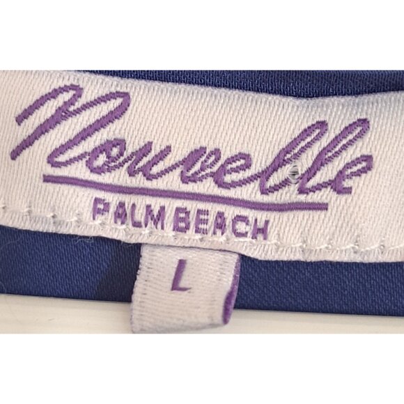 Nouvelle Palm Beach Women's L Royal Blue Silk Long Sleeve Blouse - Picture 2 of 8